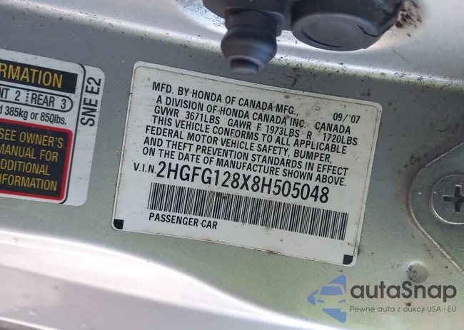 2HGFG128X8H505048: 44106457