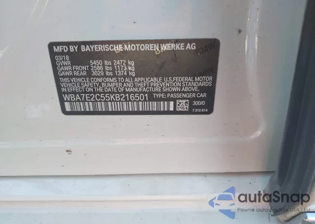 WBA7E2C55KB216501: 44107553