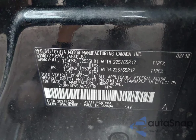 2T3RFREV5JW755415: 44107557