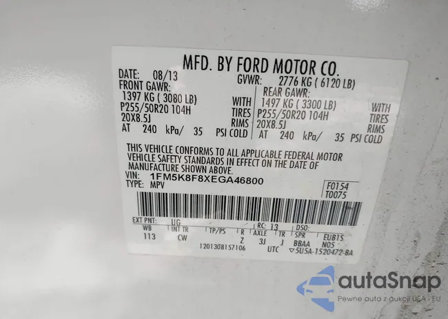 1FM5K8F8XEGA46800: 44107579