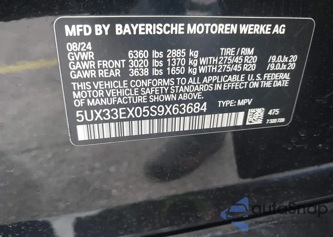 5UX33EX05S9X63684: 44107655