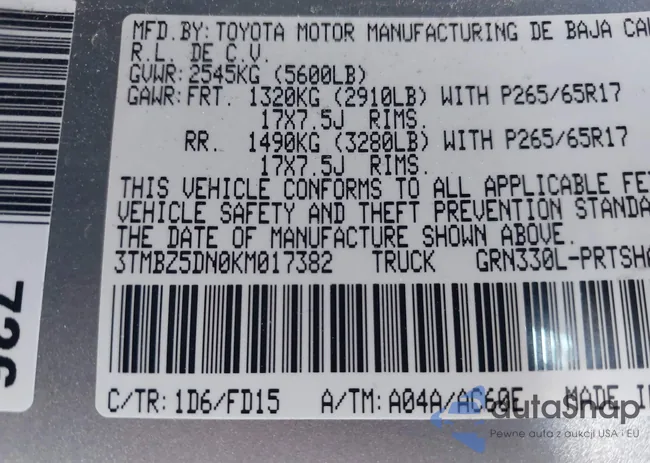 3TMBZ5DN0KM017382: 44107682