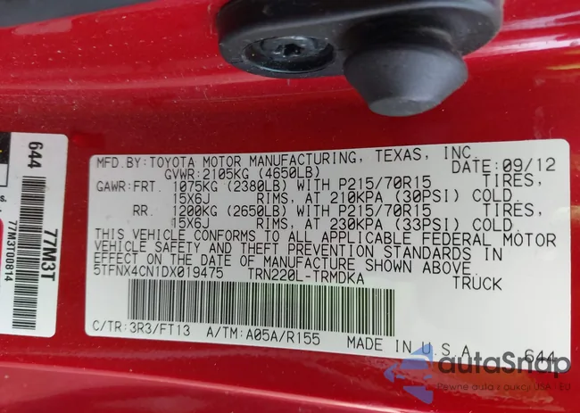 5TFNX4CN1DX019475: 44107685