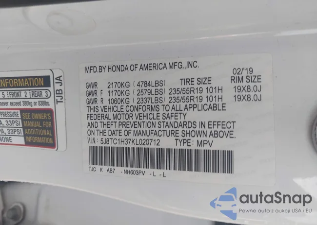 5J8TC1H37KL020712: 44107742