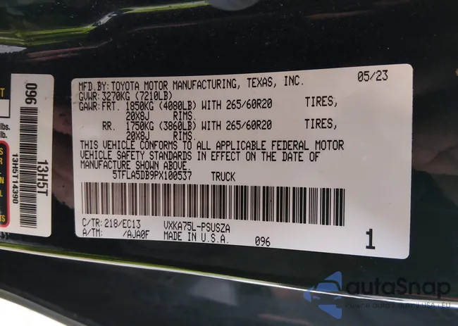 5TFLA5DB9PX100537: 44107865