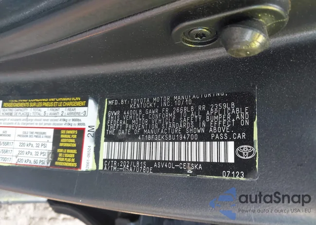 4T1BF3EK5BU194700: 44107888