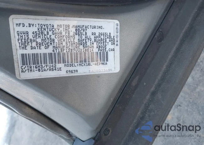 4T1BF12B7VU210814: 44107995