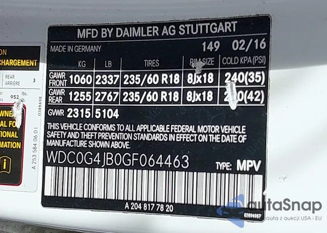 WDC0G4JB0GF064463: 44108090