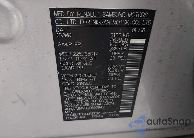 KNMAT2MV3GP650942: 44108126