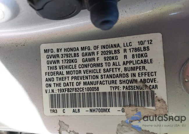 19XFB2F82CE100058: 44107167