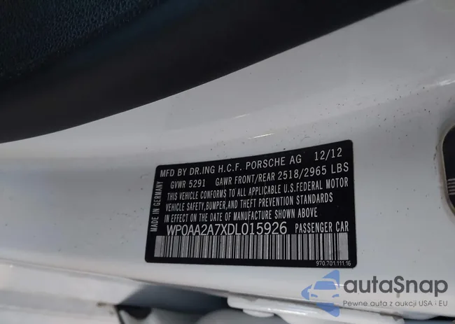 WP0AA2A7XDL015926: 44108697