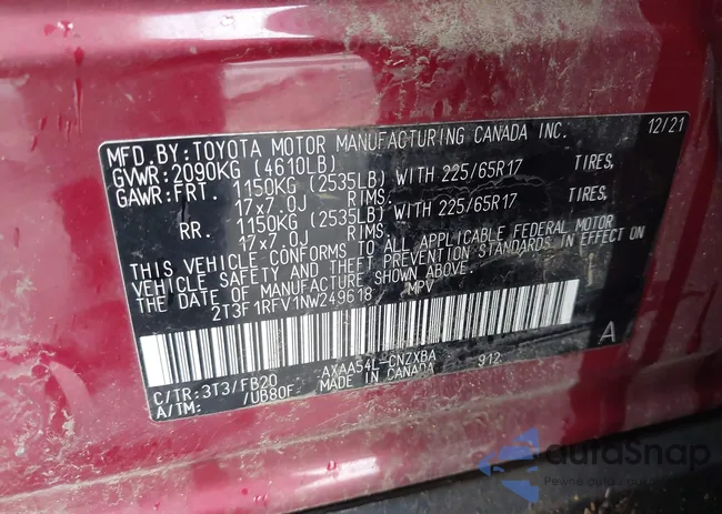 2T3F1RFV1NW249618: 44108743