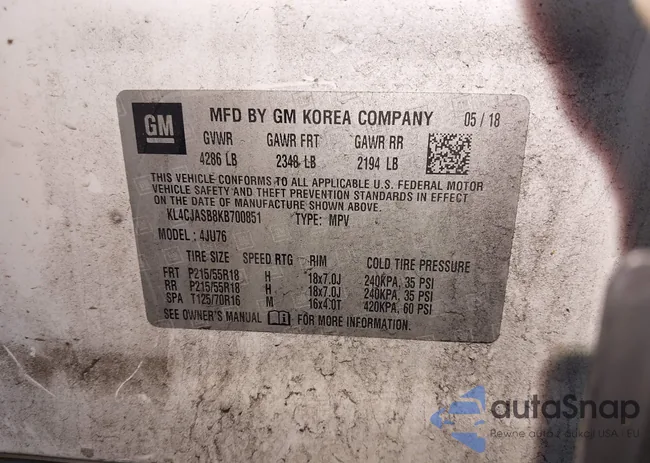 KL4CJASB8KB700851: 44108768