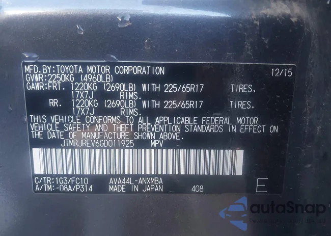 JTMRJREV6GD011925: 44108772