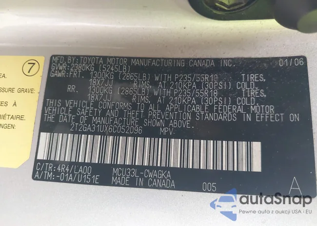 2T2GA31UX6C052096: 44108991