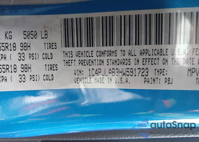 1C4PJLAB3HW591723: 44108154