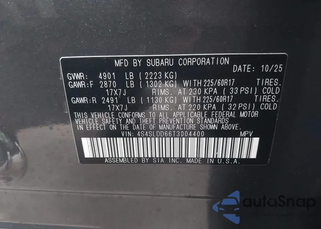 4S4SLDD66T3004400: 44108201