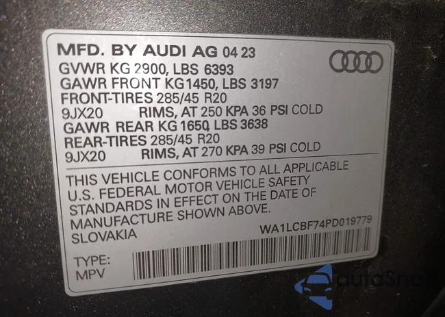 WA1LCBF74PD019779: 44108360