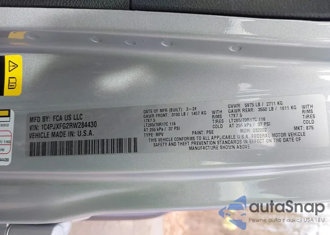 1C4PJXFG2RW284430: 44108407