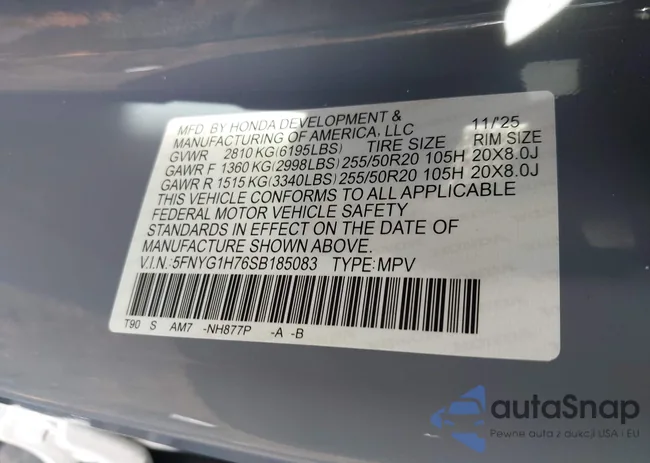 5FNYG1H76SB185083: 44108428