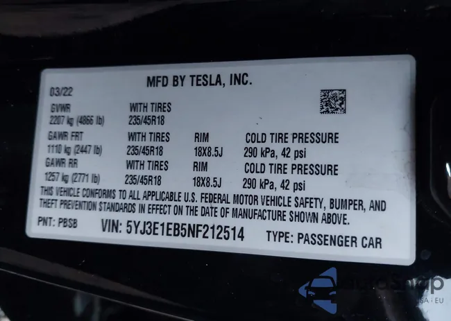 5YJ3E1EB5NF212514: 44108455