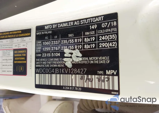 WDC0G4JB1KV128427: 44108502