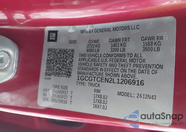 1GCGTCEN2L1206916: 44109570