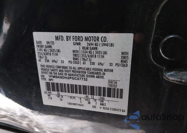 1FMSK8DH2PGC07732: 44109600