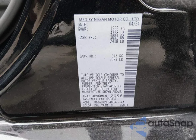 1N4BL4DV6RN417058: 44109609