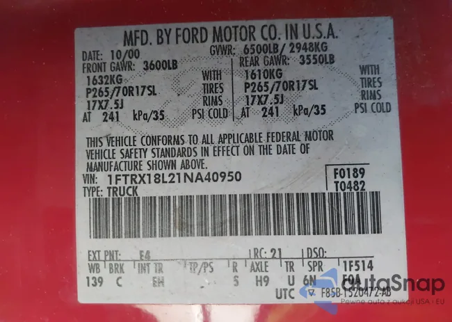 1FTRX18L21NA40950: 44109717
