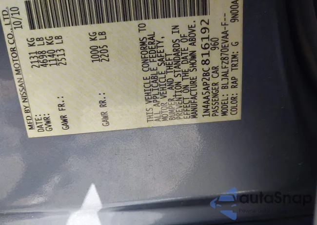 1N4AA5AP2BC816192: 44109751