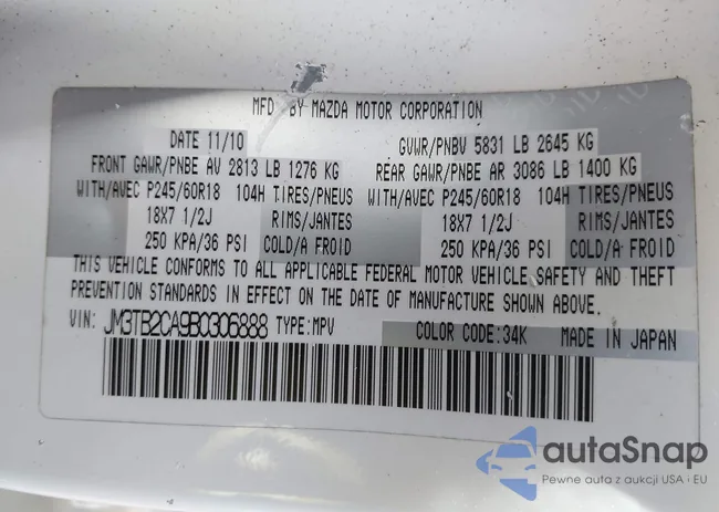 JM3TB2CA9B0306888: 44109876