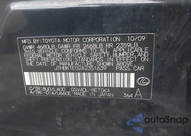 JTHBK1EG2A2351639: 44109942