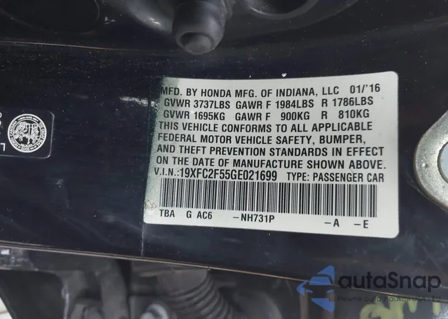 19XFC2F55GE021699: 44109964