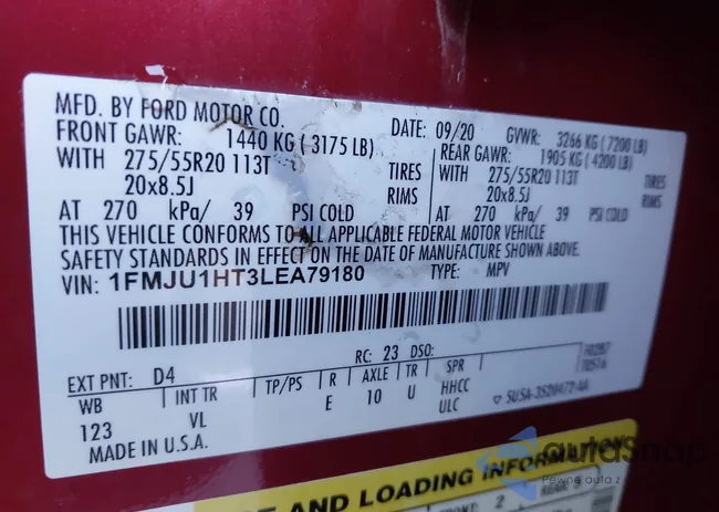 1FMJU1HT3LEA79180: 44110005