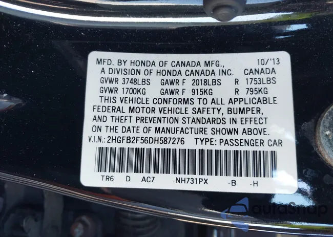 2HGFB2F56DH587276: 44110055