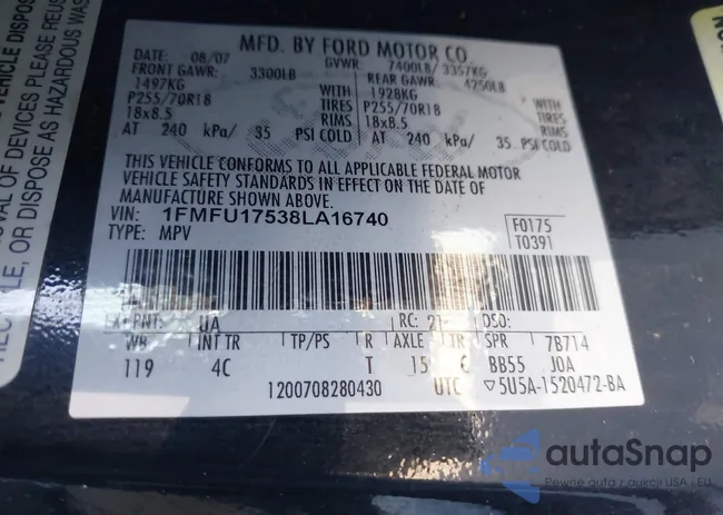 1FMFU17538LA16740: 44109118