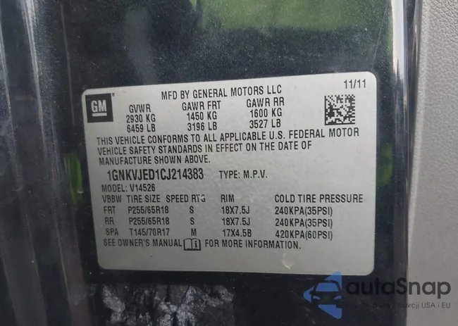 1GNKVJED1CJ214383: 44109204