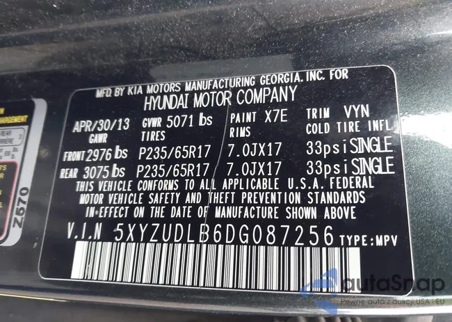 5XYZUDLB6DG087256: 44109295