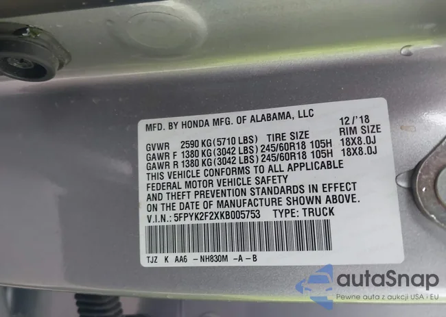 5FPYK2F2XKB005753: 44109308