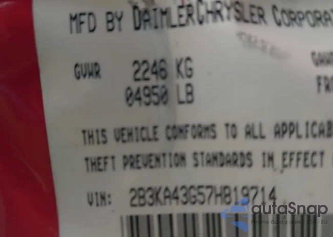 2B3KA43G57H819714: 44109382