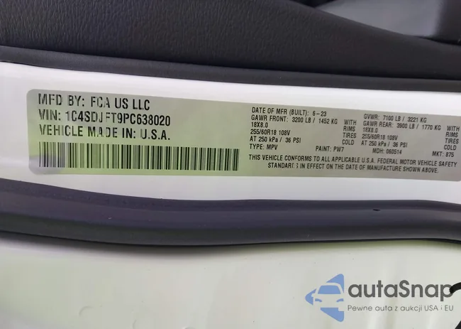 1C4SDJFT9PC638020: 44109398