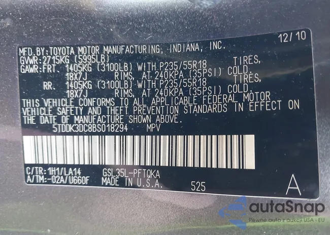 5TDDK3DC8BS018294: 44109399