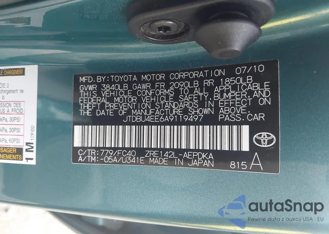 JTDBU4EE6A9119497: 44109419