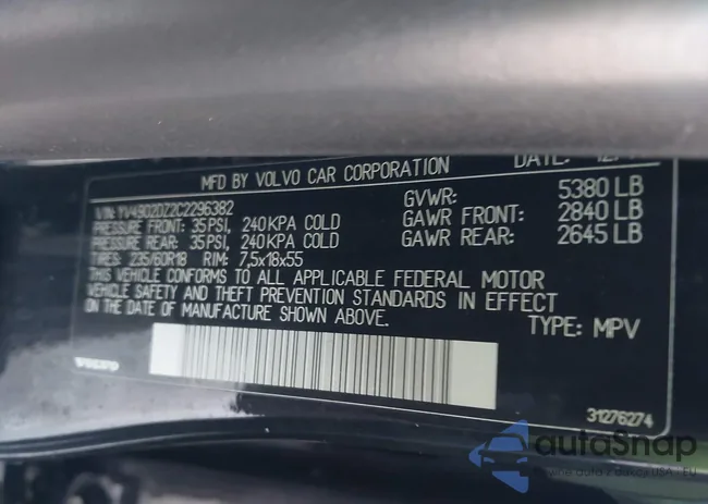 YV4902DZ2C2296382: 44110531