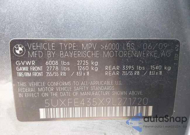 5UXFE435X9L271720: 44110573