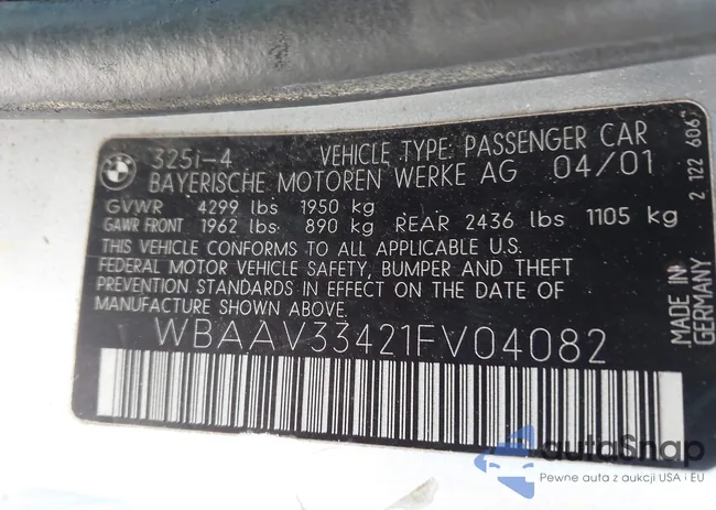 WBAAV33421FV04082: 44110587