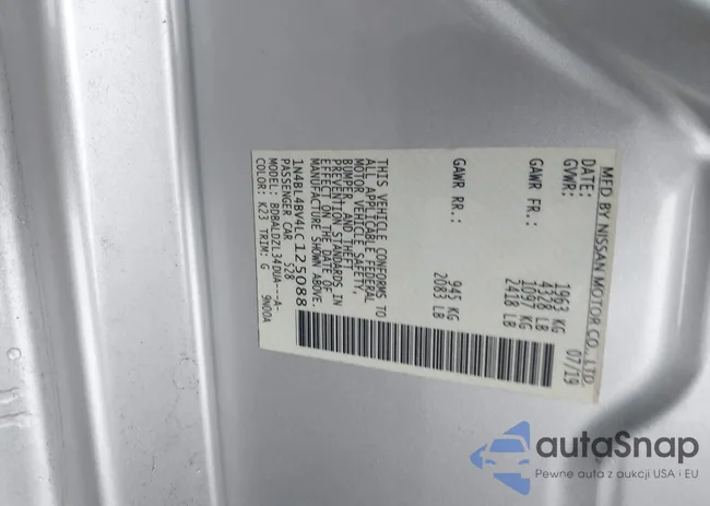 1N4BL4BV4LC125088: 44110593