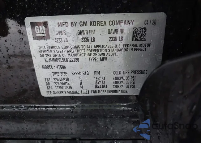 KL4MMDSL5LB122280: 44110601