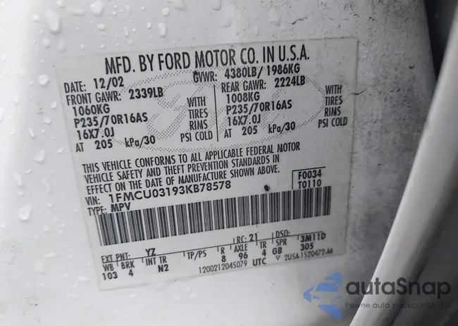 1FMCU03193KB78578: 44110781